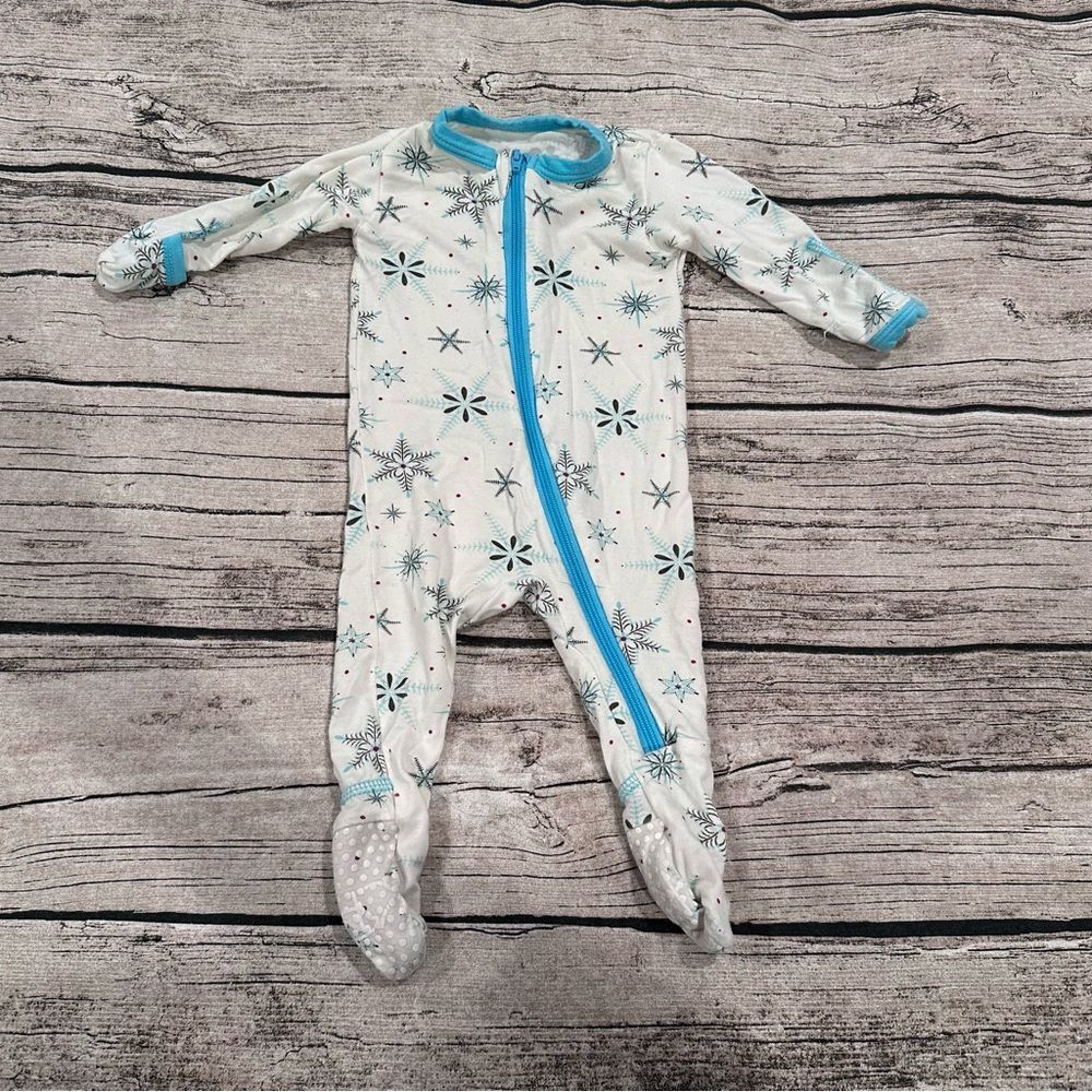 Kickee Pants Bamboo Snowflake Patterned Kids One Piece Size Unisex NB